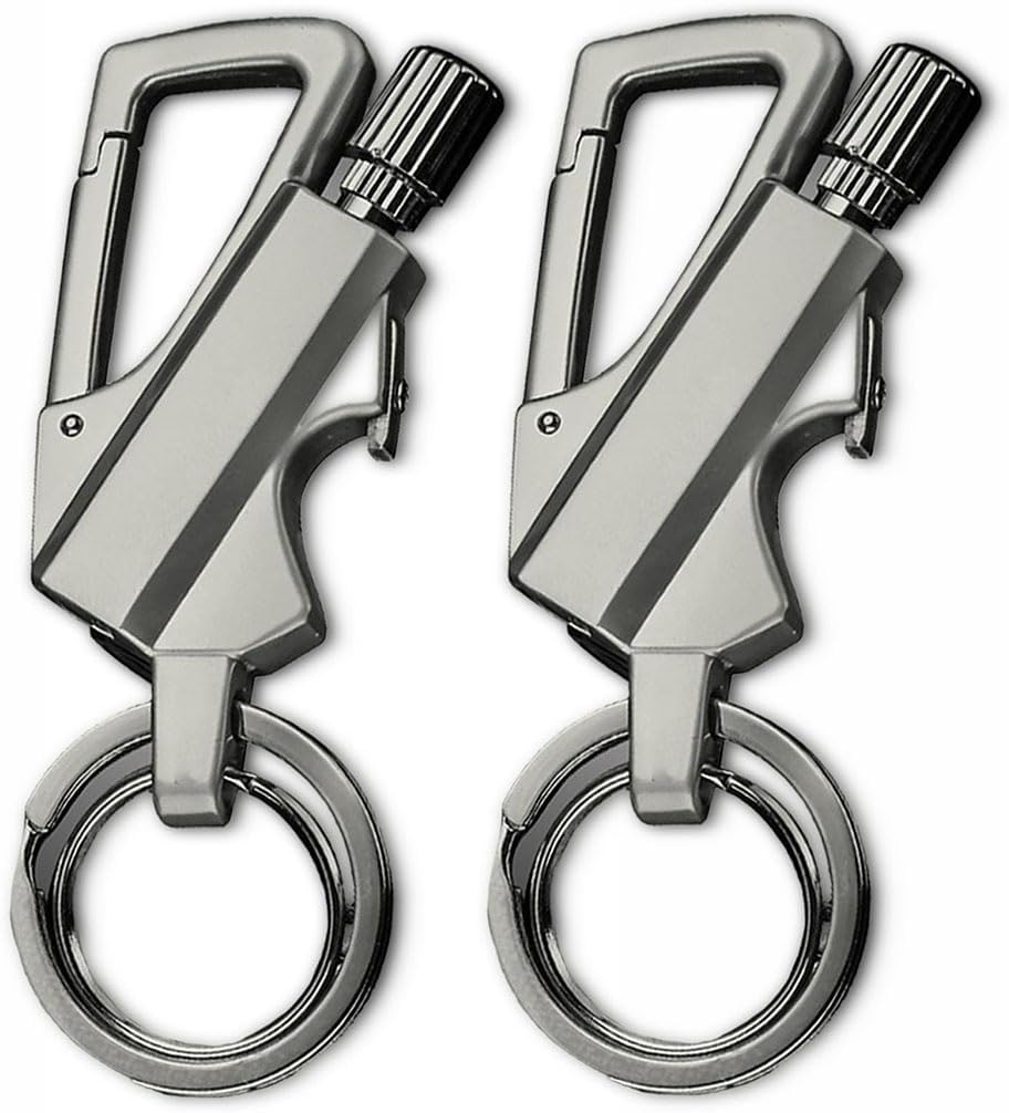 Permanent Match Infinity Lighter with Multitool Keychain Bottle Opener, Portable Reusable Waterproof Gift for Men(2pack d)