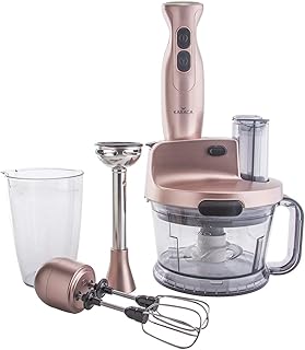 Karaca Robot kuchenny w kolorze różowego złota, 1000 W, 1,5 l, wielofunkcyjny mikser stojący, nóż ze stali nierdzewnej, blender ręczny, bardzo lekki, ergonomiczny