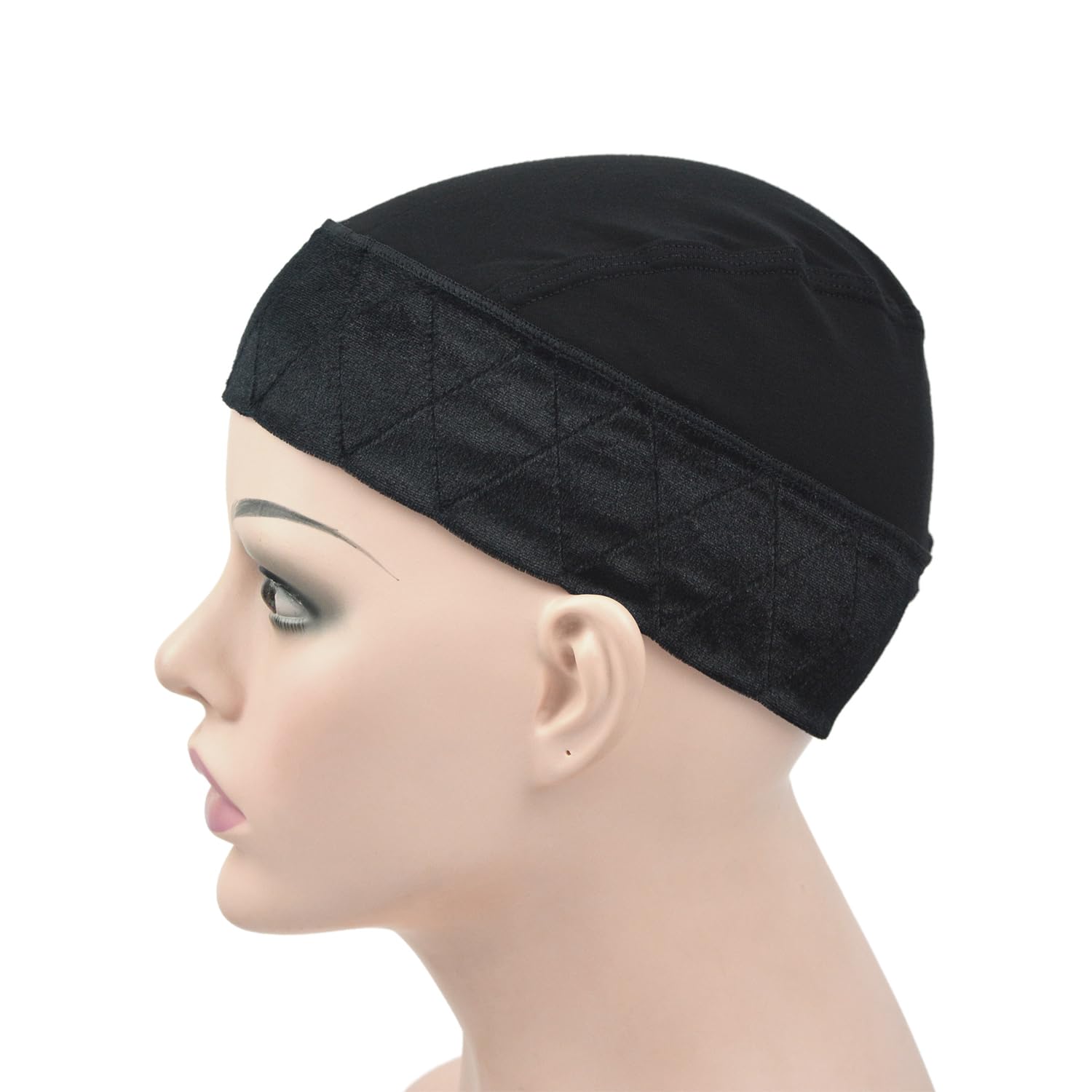 Wig Grip Cap for Women - 2-in-1 Adjustable Comfortable Bands With Cap for Lace Front Wig (Black), Cap--Black - Image 4