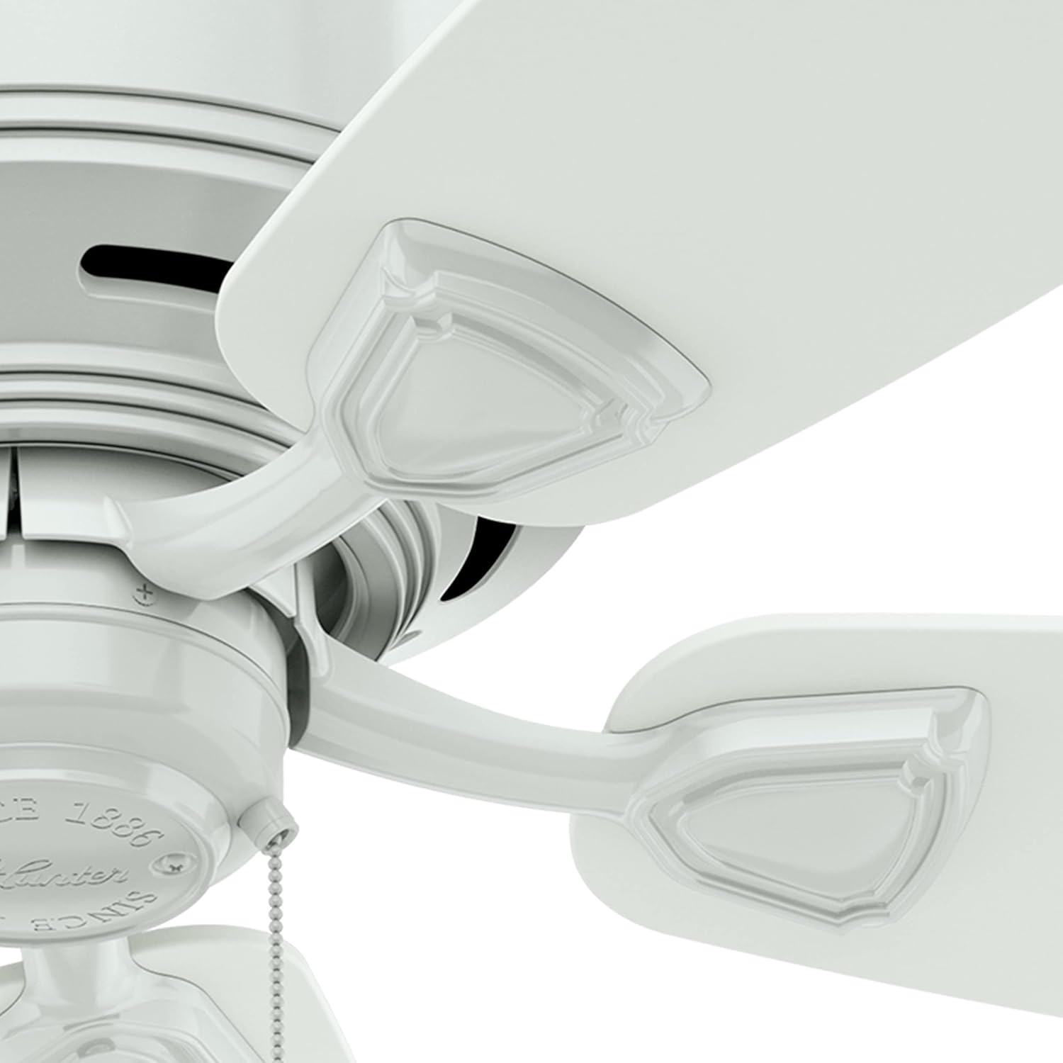 Hinter Fan 48" Outdoor Hugger Ceiling Fan in White with 5 White Plastic Blades (Renewed)