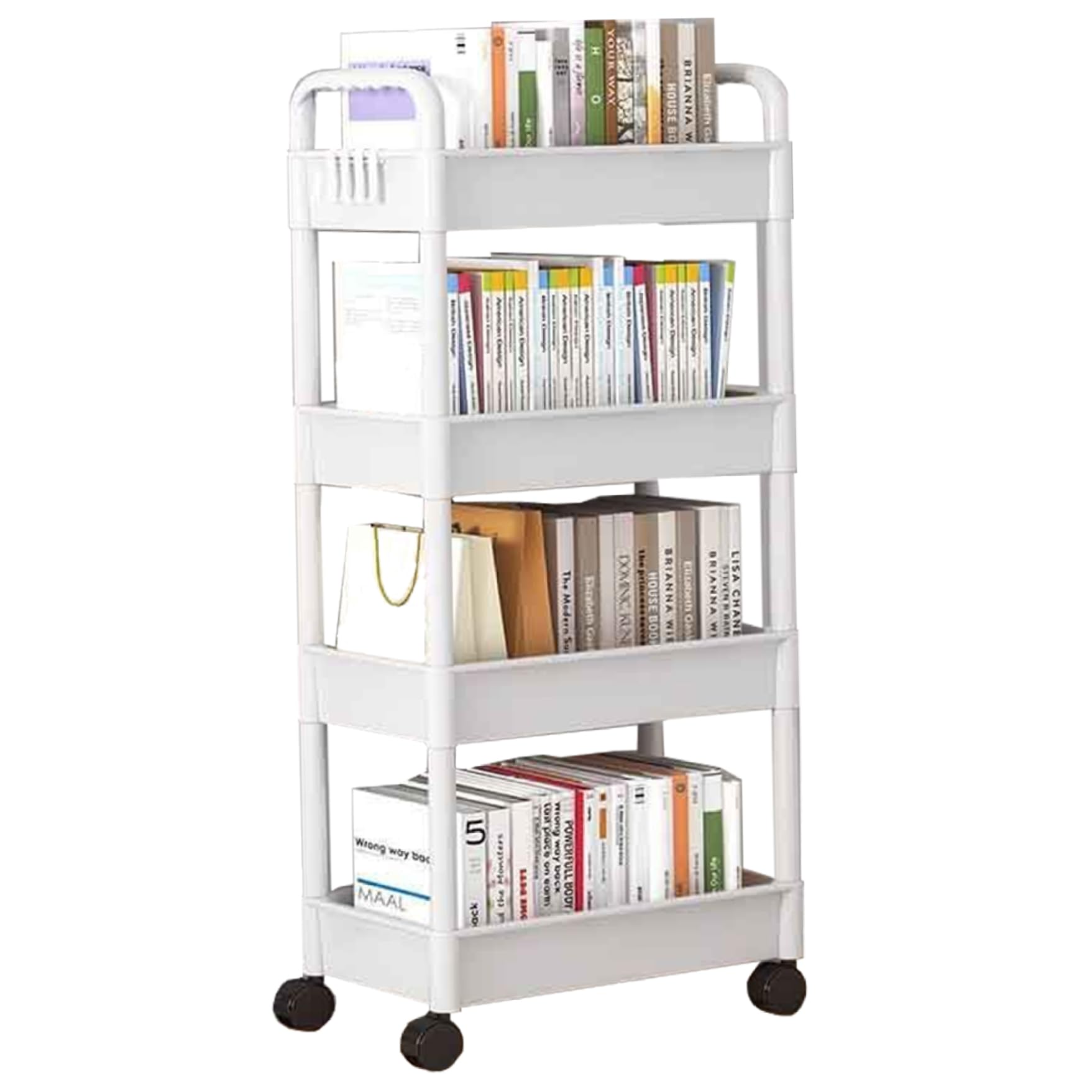 Chariot de rangement à 4 niveaux idéal pour optimiser la cuisine et la buanderie