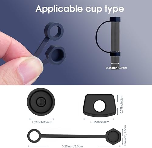 Miniatura 5 de LAEUZN Tapones de silicona a prueba de derrames para Stanley Cup - Compatible con vasos H2.0, de 30 oz40 onzas. Incluye 2 juegos de fundas para
