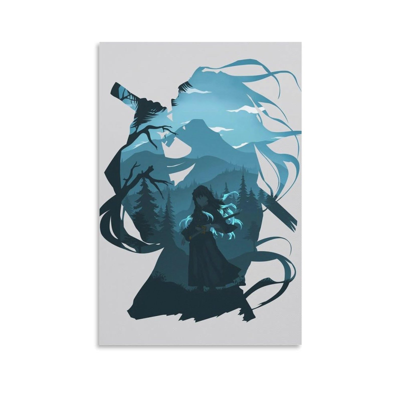 Anime Poster Muichiro Tokito Canvas Wall Art Poster Scroll Canvas Painting Picture Living Room Decor Home Framed/Unframed 12x18inch(30x45cm)