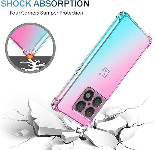 Miniatura 6 de OEURVQO Funda transparente para OnePlus 10 Pro, transparente, colorida, delgada, suave, TPU a prueba de golpes, antiarañazos, funda protectora para