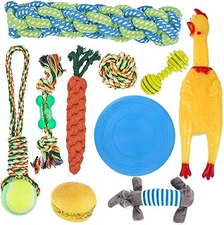 Chew Toys for Dog, WeFine 10pcs Puppy Rope Toys for Small Medium Large Dogs,100% Cotton Ropes for Teething Cleaning or Training
