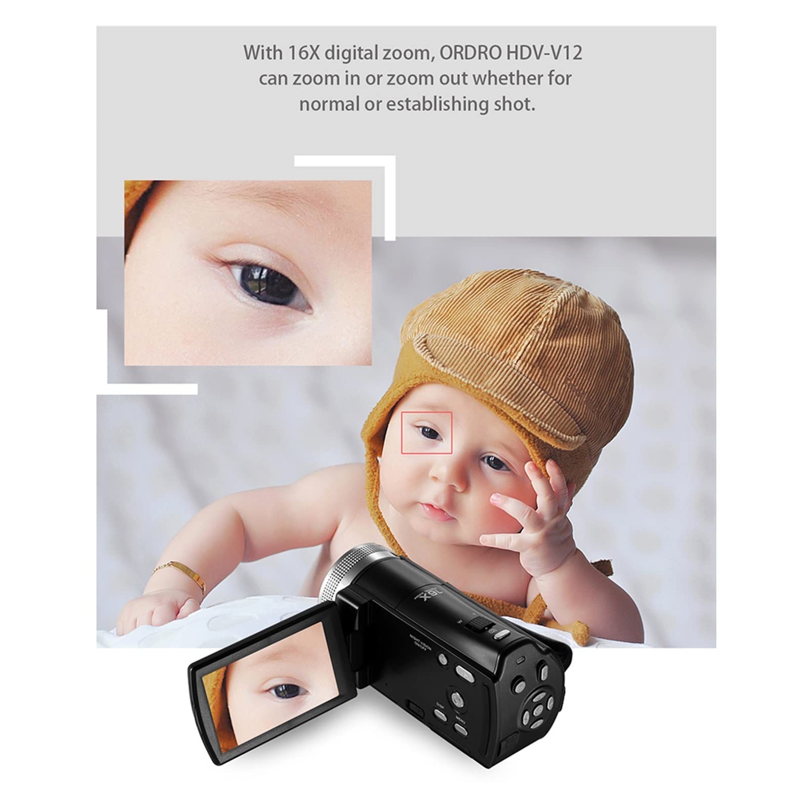 Videocámara con cámara de vídeo Video Camera 4K CAMCORDER COMPLETA HD V12 1080P Recordadora de cámaras de zoom digital de visión nocturna infrarroja for videos de grabación de grabación Videocámara di