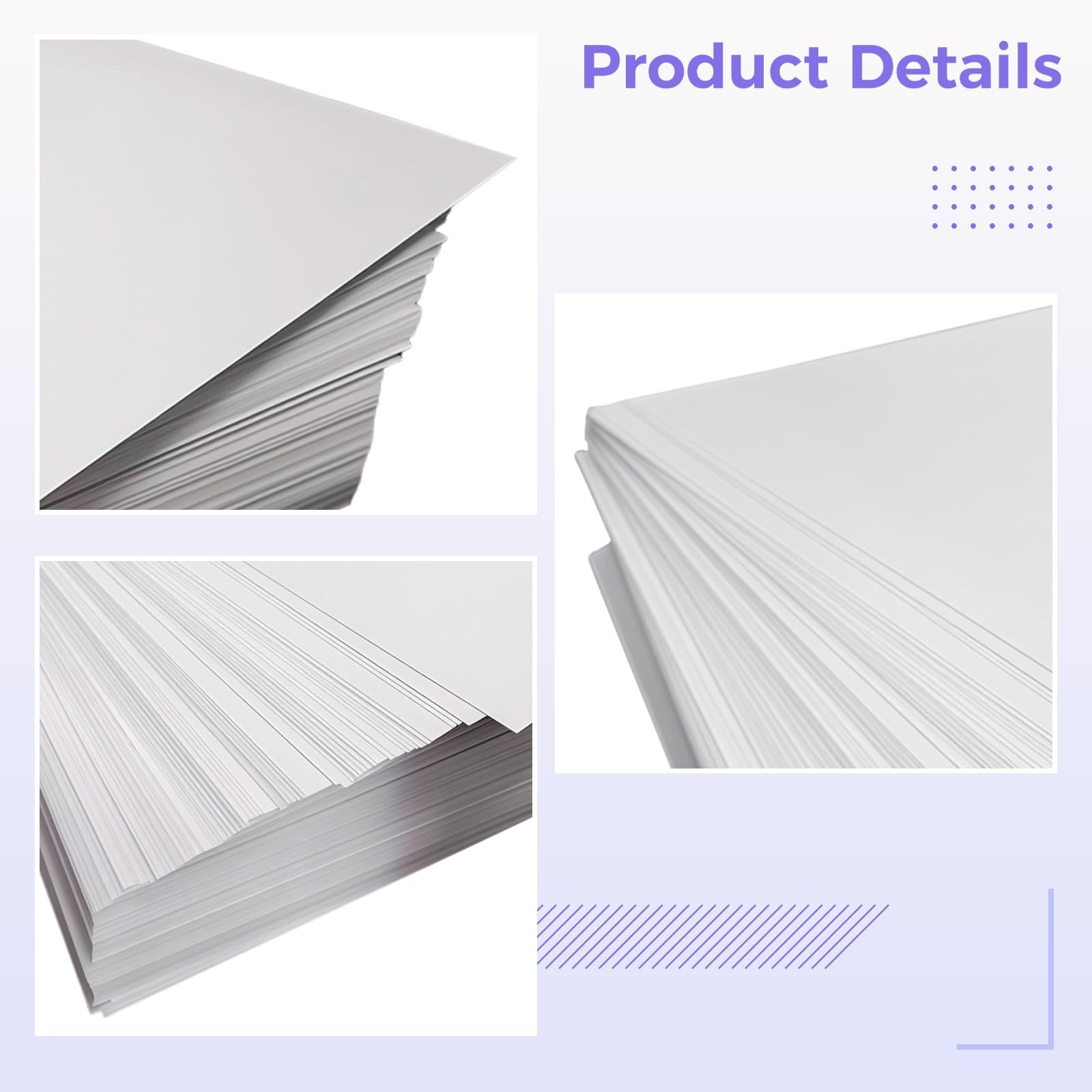 100 Blatt A3 beschichtetes Papier, 105 g/m², beidseitig glänzendes Fotodruckpapier, leuchtende Farben, glatte Oberfläche, exakt geschnitten, für Poster, Karten und Visitenkarten