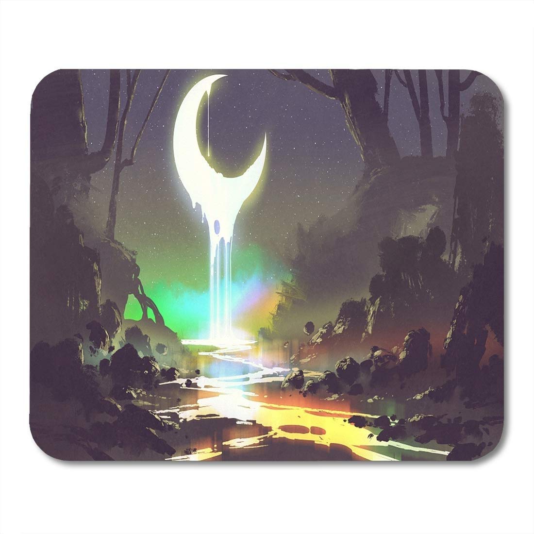 Amazon | Yantengマウスパッドマウスパッドカラフルなファンタジー夜景