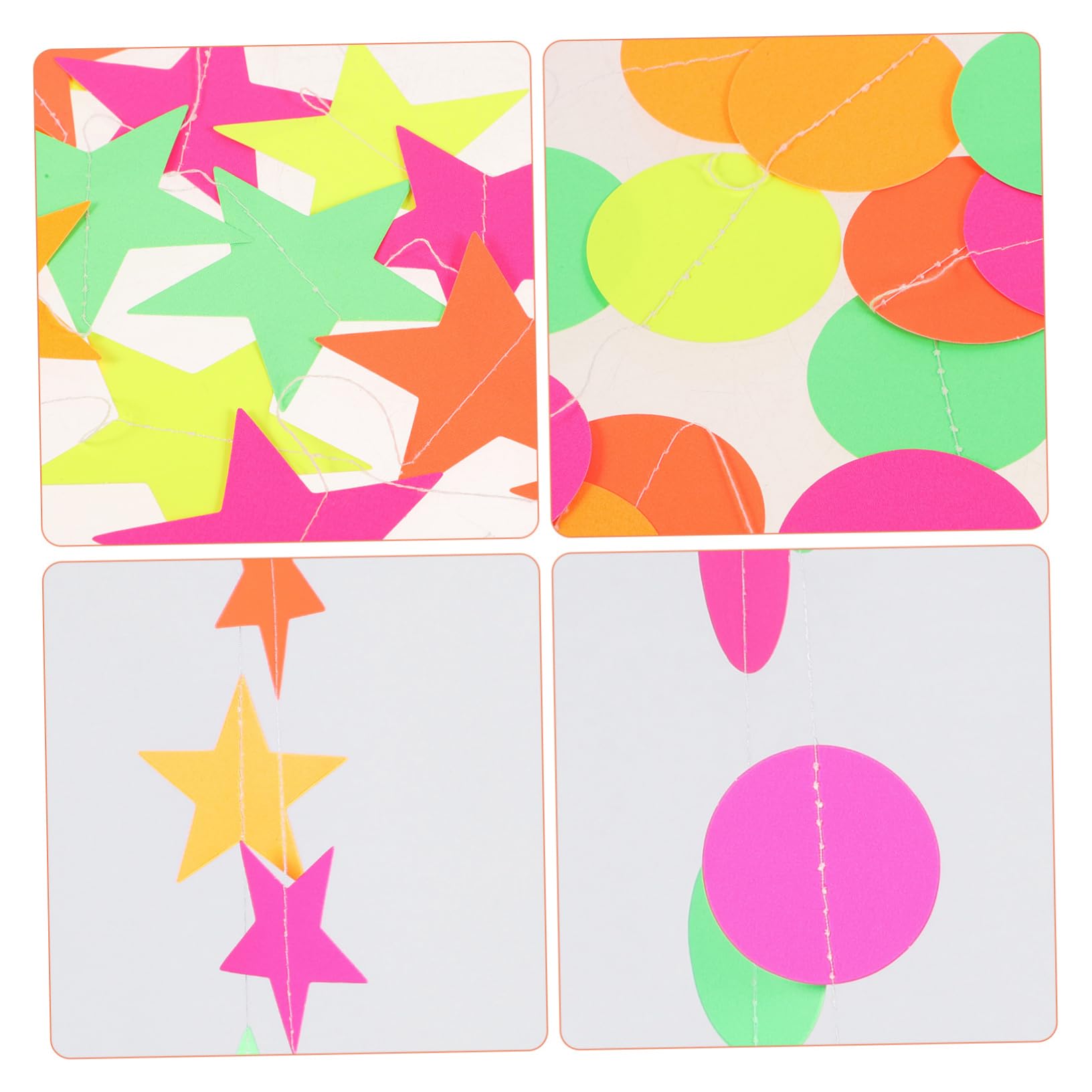 Abaodam 10pièces Guirlande Lumineuse Papier Bannières Fluorescentes pour Décoration De Fête Anniversaire Et Événements Idéale à Suspendre sur Murs Et Portes Effet Neon sous