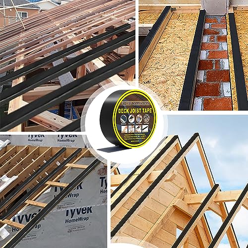 Image of COYOUCO Joist Tape for Decking, 2''50' Butyl Deck Tape, Waterproof Seal, Self-Adhesive Flashing Tape for Wood Decks Beams Roof (2 Rolls)
