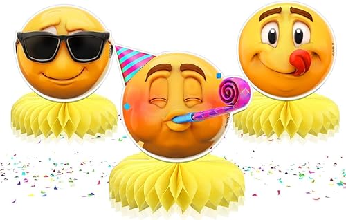 5 piezas NEWMOJI Faces Party Honeycomb Centerpieces Añade un encanto divertido a tu decoración