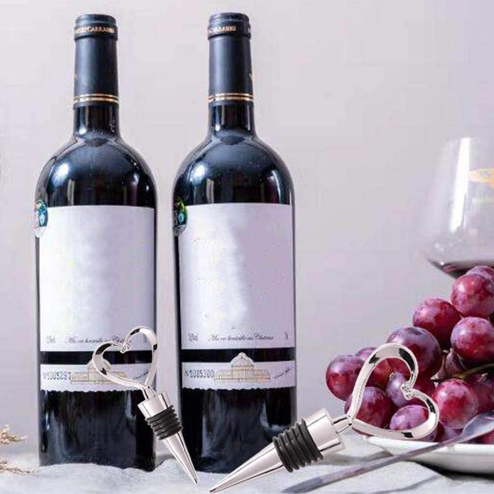Crysdaralovebi Set di 10 cavatappi a forma di cuore con apribottiglie + tappo per vino, regalo di nozze, per gli ospiti, decorazione per matrimoni (scatola bianca, 10 scatole