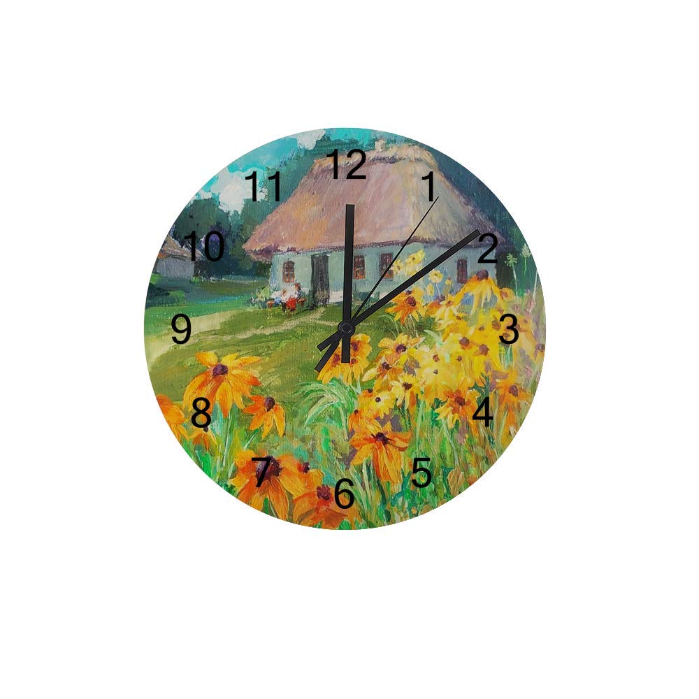 Horloge murale ronde en bois silencieuse CHEHONG salon cuisine