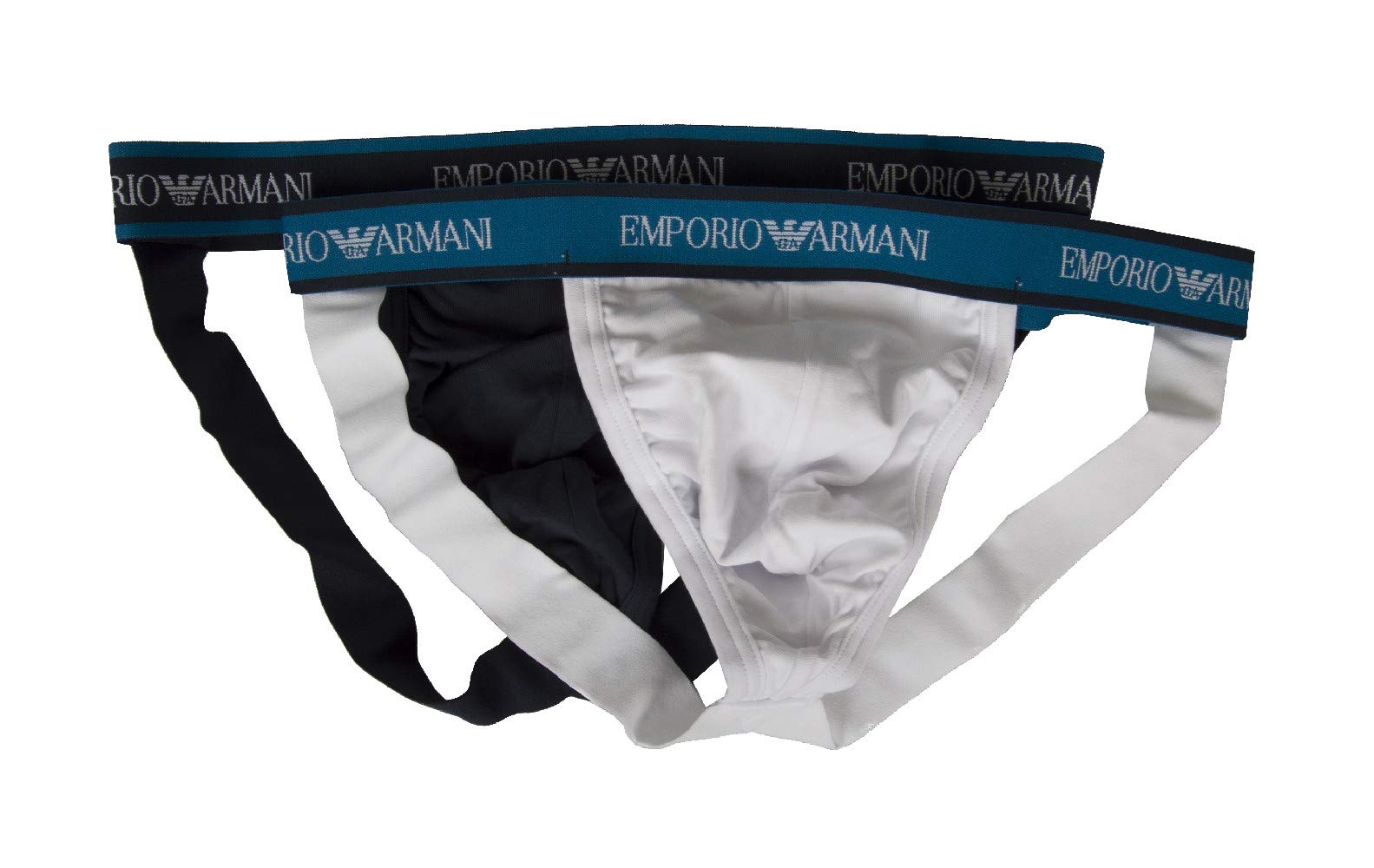 Emporio Armani Pack 2 Calzoncillos Hombre Jockstrap Jockstrap Ropa Interior artículo 111932 1P717, 17135 Marine/Bianco - Marine/White, L