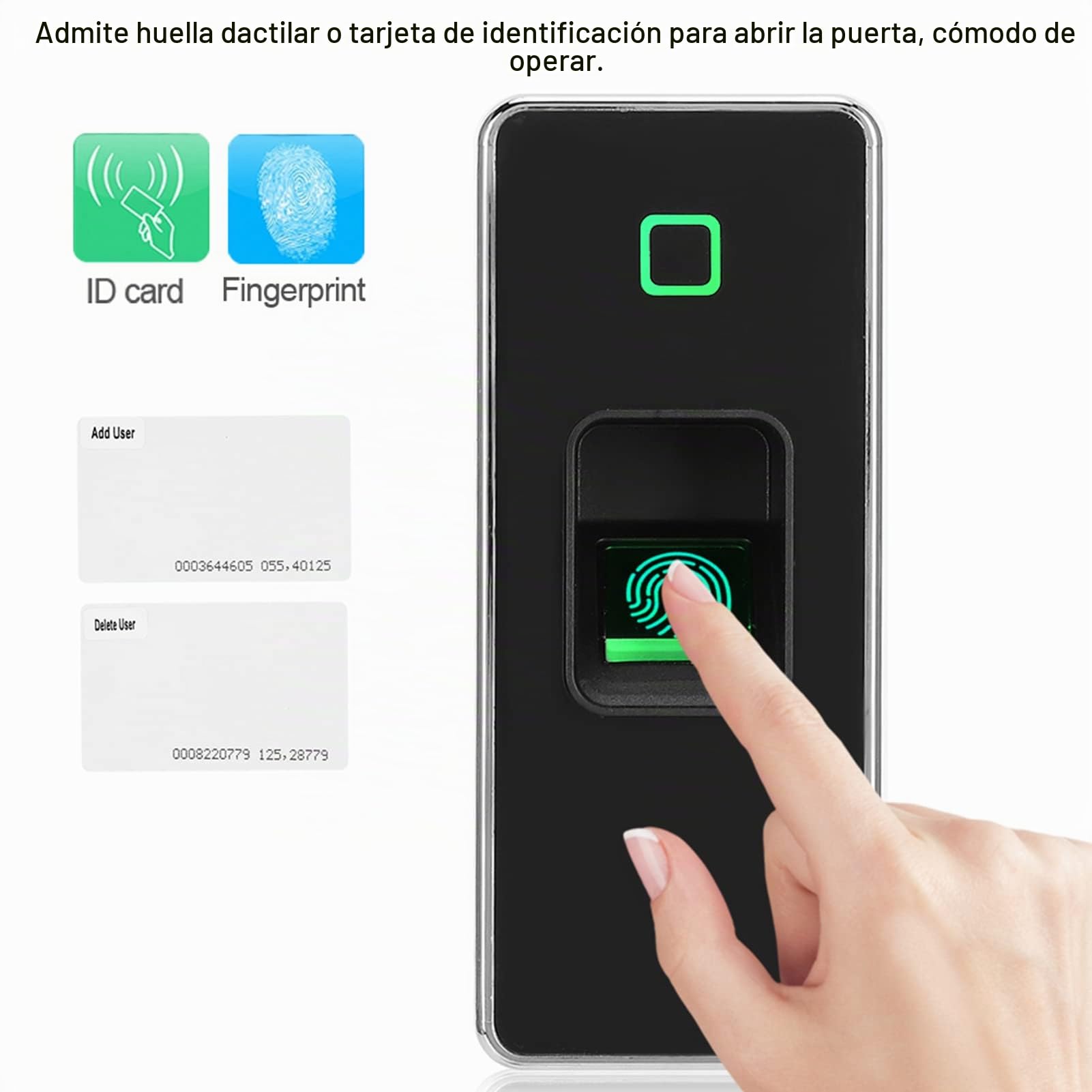 Controlador Acceso Metal 125KHZ, Control Acceso RFID Lector Tarjetas RFID Abridor De Puerta De Huellas Dactilares A Prueba De Agua