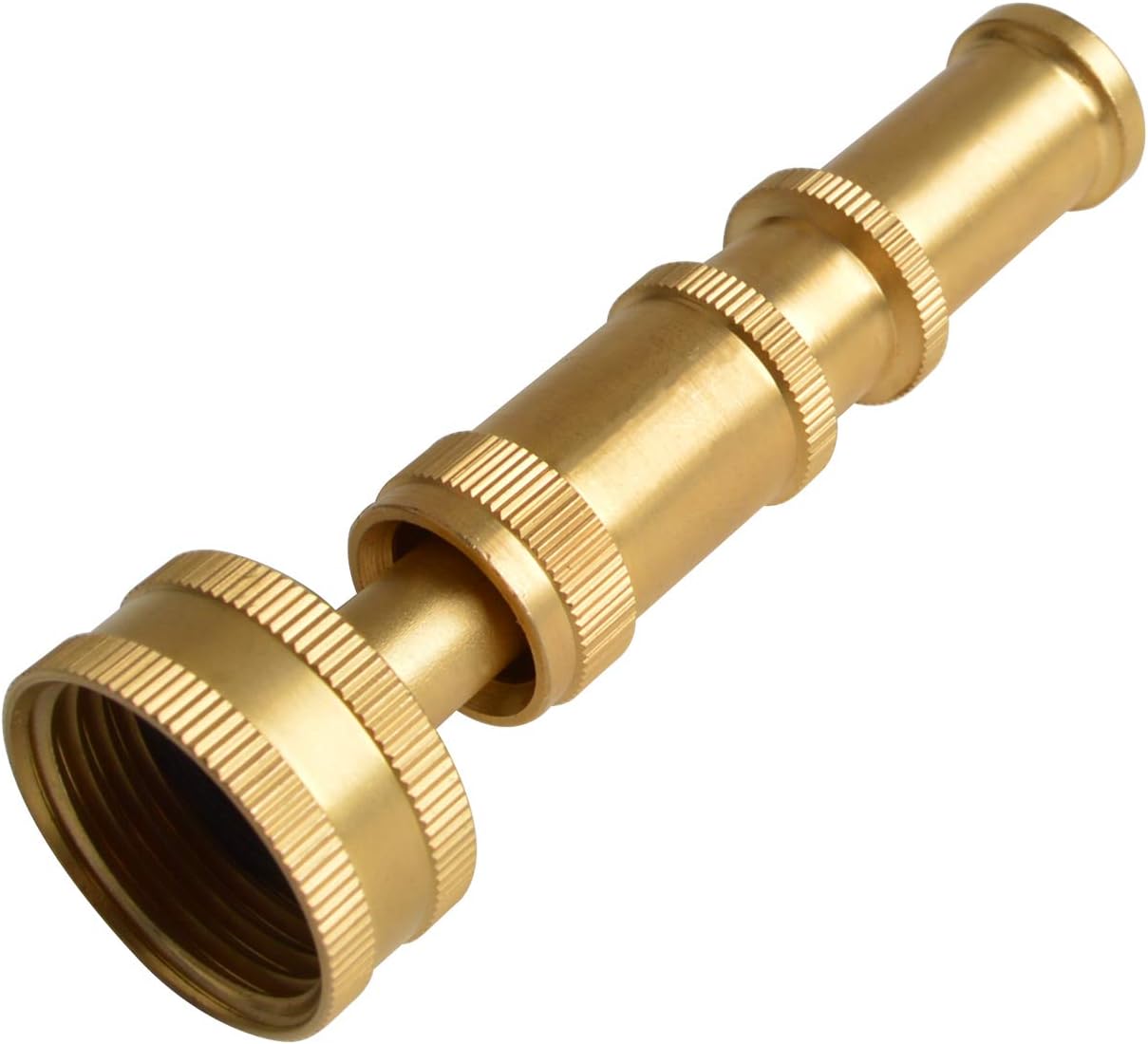 HYDRO MASTER Heavy Duty Brass Garden Hose Nozzle, Adjustable Twist Pressure Sprayer