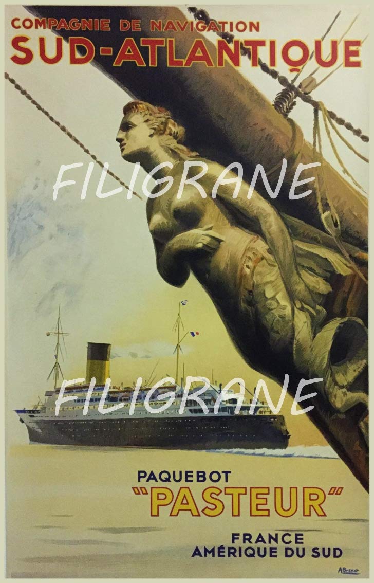 PAQUEBOT LE NORMANDIE Rmgn-POSTER HQ 50x70cm d'une AFFICHE VINTAGE