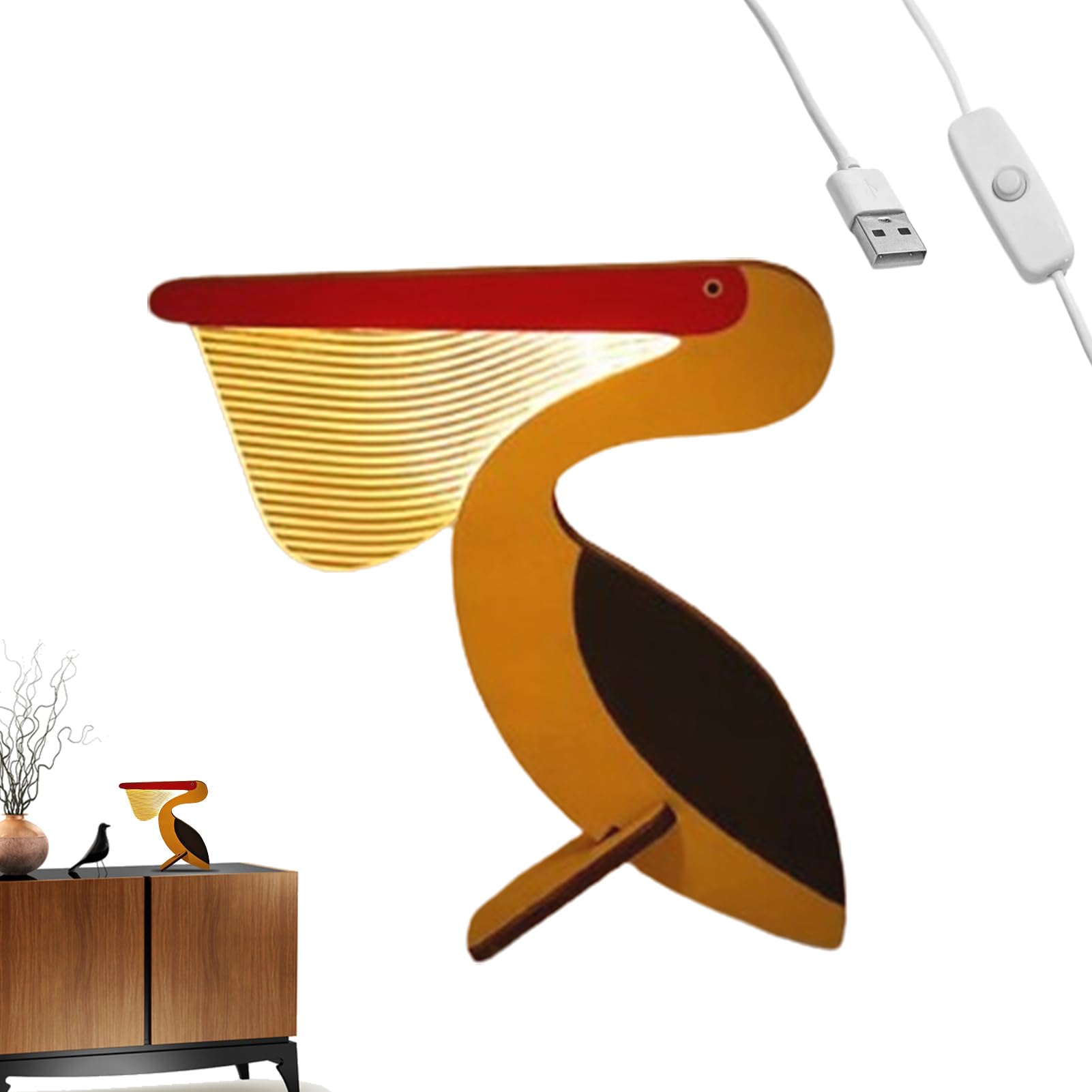 Holdes Animal Lamp | Animal Table Lamp | Wooden Night Light, Animal Lamp, LED Table Lights, Wood Nursery Night Light, Child's Room Decoration LED Light