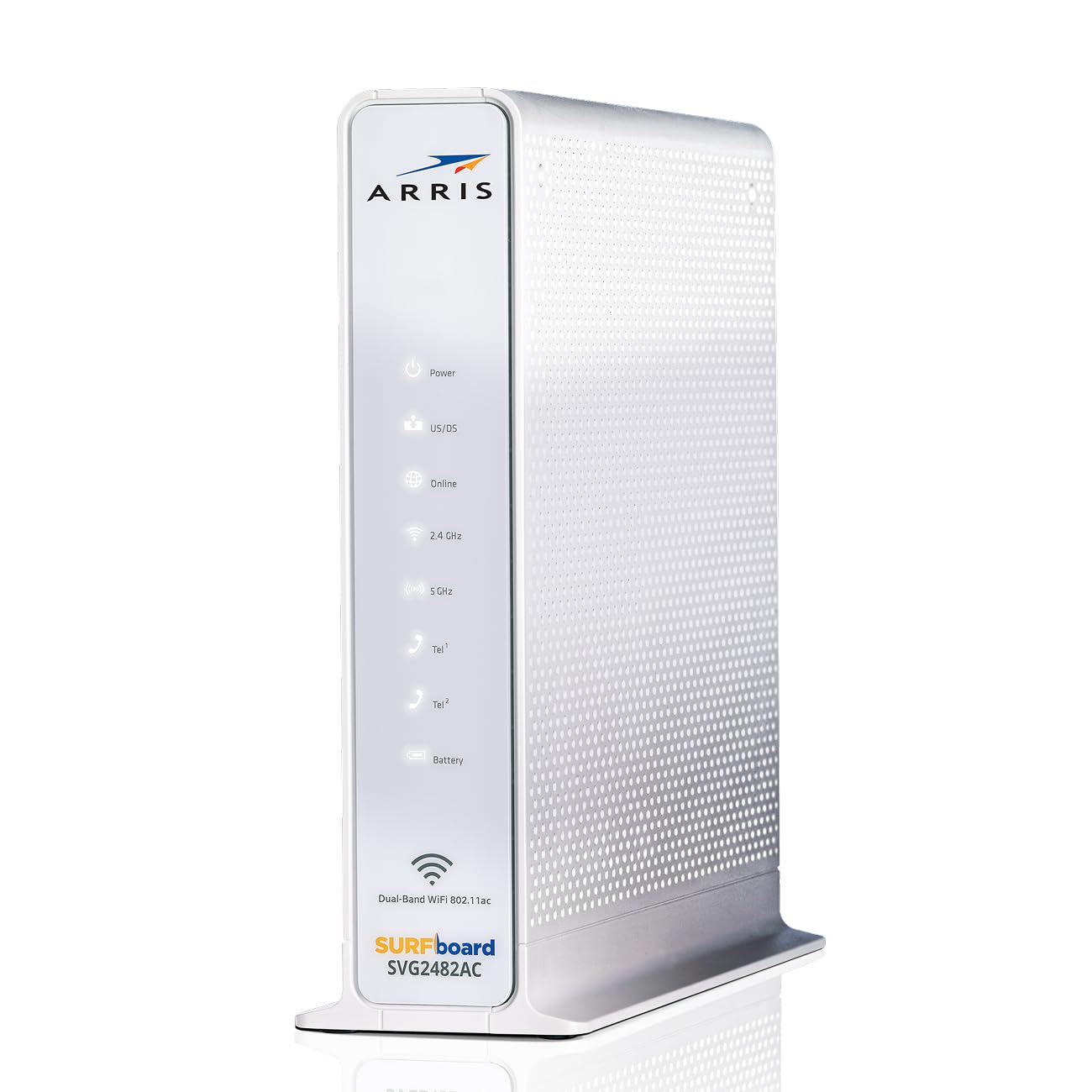 ARRIS SURFboard SVG2482AC DOCSIS 3.0 Cable Modem & AC2350 Wi-Fi Router | Comcast Xfinity Internet & Voice | Four 1 Gbps Ports | 2 Telephony Ports for Digital Voice | Up to 800 Mbps | 2 Year Warranty