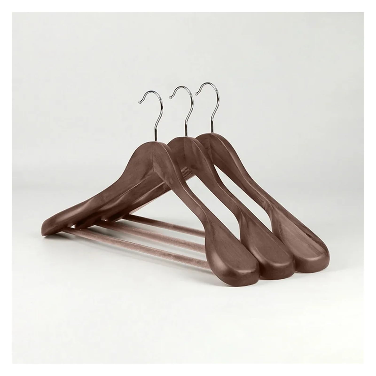 Kleiderbügel aus Holz 5 Stück breite Kleiderbügel aus Holz – Massivholz for Anzüge, Hotels, Schränke, rutschfeste, Nahtlose Wäscheständer(Color 5)