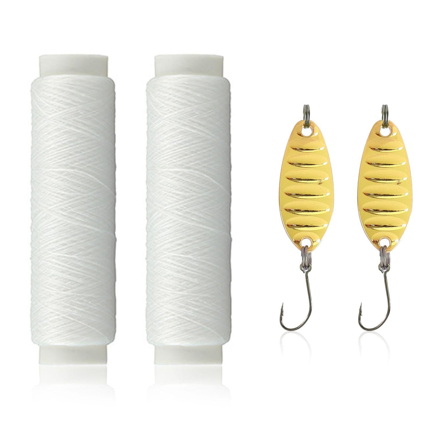 Sedal De Pesca De 2 Piezas, Anzuelos De Señuelo De Metal De 2 Piezas, Sedal De Cebo De Nailon, Sedal De Pesca Elástico, Sedal De Nailon para Pesca, Accesorios De Pesca