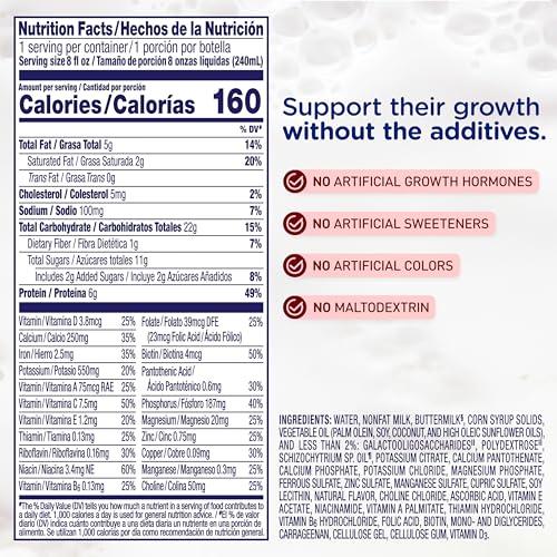 Enfagrow PREMIUM Toddler Nutritional Drink, Made with Real Milk, Brain-Building Omega-3 DHA, Nutrients for Growth & Immune Support, Non-GMO, Ready to Use, 8 fl Oz (24 Bottles) - Thumbnail 3