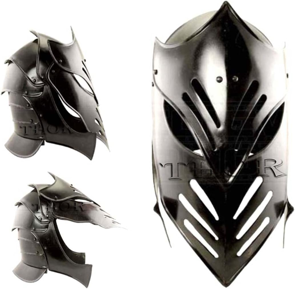 Medieval Armor Darkness Fantasy Armageddon Knight Close Helmet Rustic Vintage Home Decor Gifts