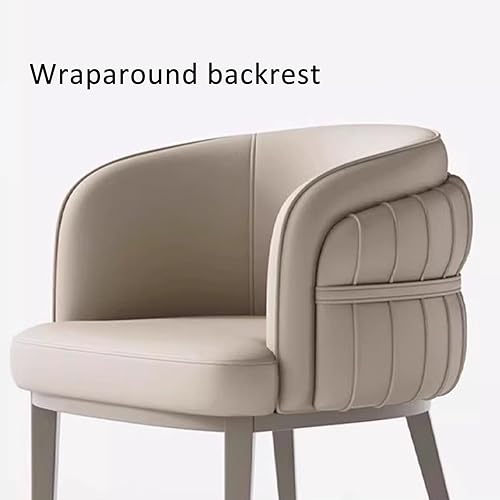 Miniatura 4 de JKGHK - Sillas de comedor de cuero, sillas de cocina tapizadas, sillas de sala con respaldo envolvente, silla de vestíbulo con patas de metal, silla