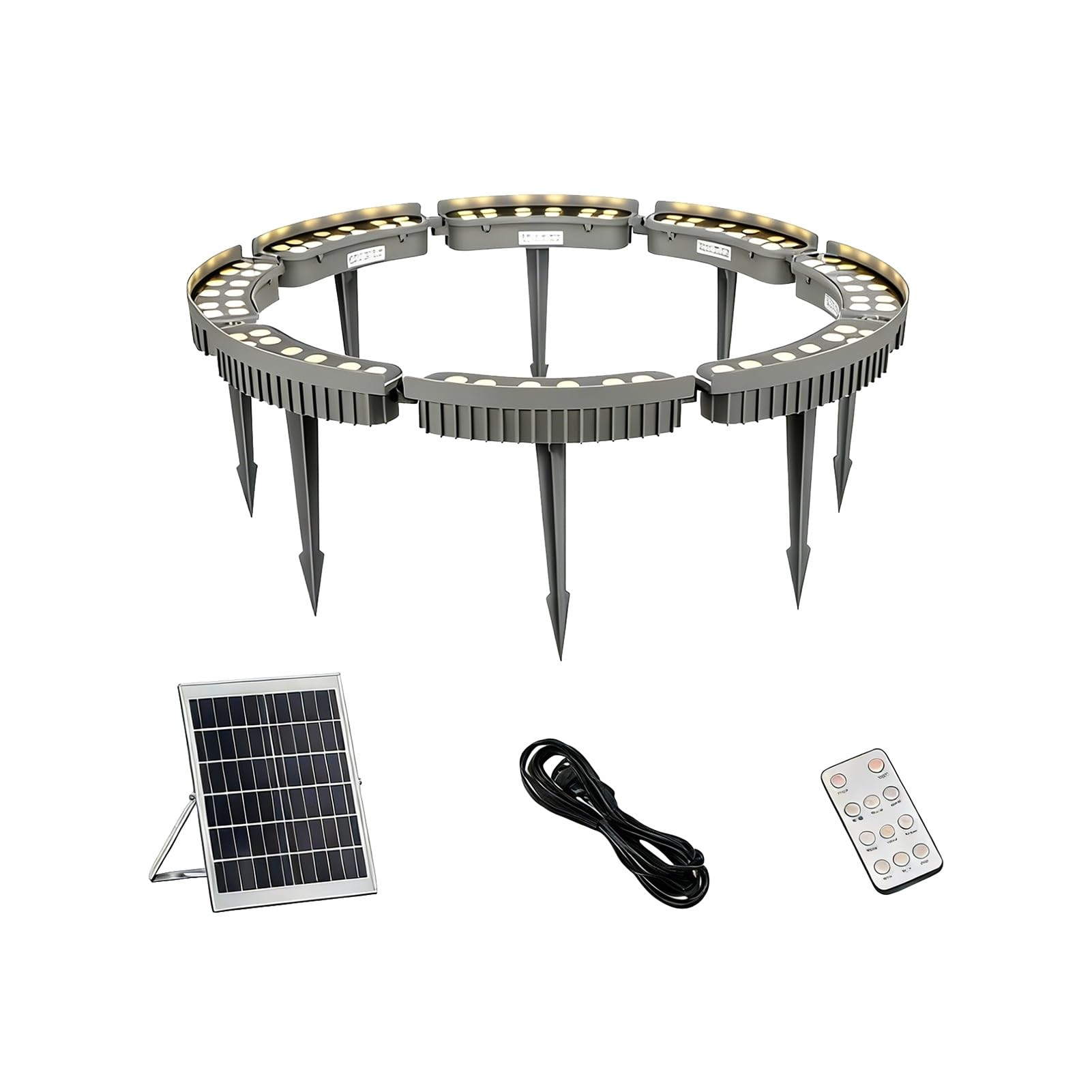 Anillo solar de luces LED para árboles decorativos de exterior con control remoto