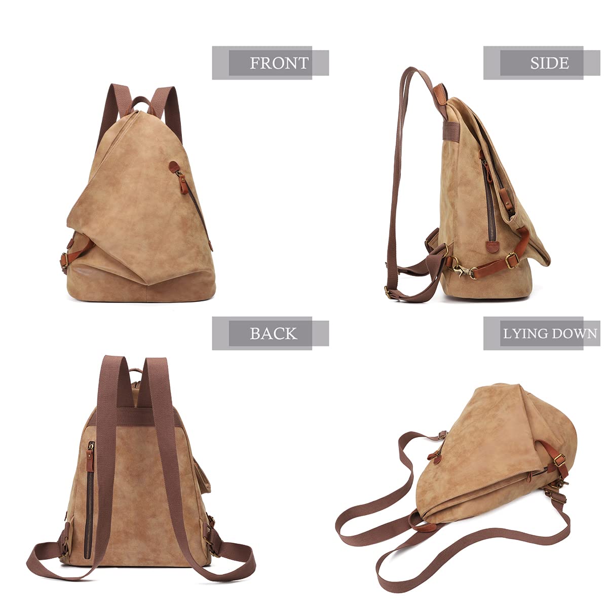 Zaino vintage in tela - Zaino da viaggio grande casual Zaino da viaggio all'aperto Zaini da trekking Borsa a tracolla per uomo Donna