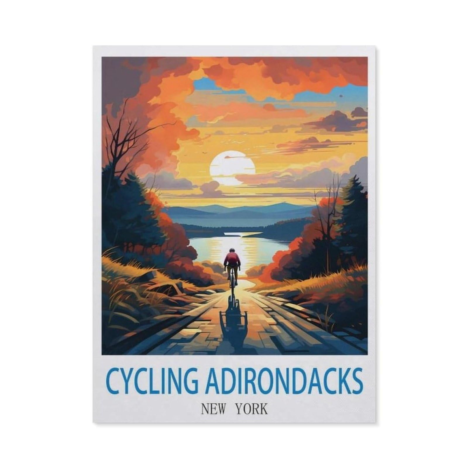 BEAYODKP 5D Diamond Painting Set ，Cycling Adirondacks New York