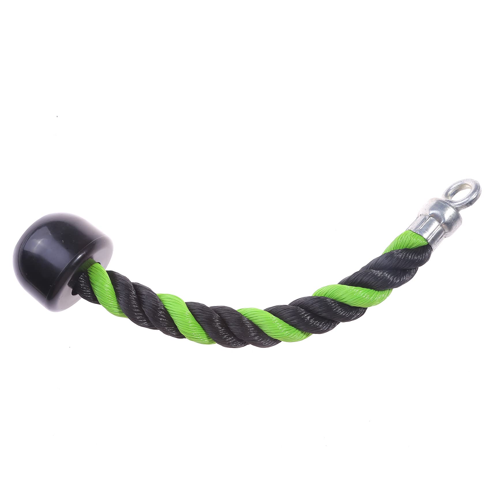 Mvude Deluxe Tricep Pull Down Rope Upgraded Essential Exercise Machine Attachments for Cable Pulley System Home Gym,Green+Black,Single Head Rope