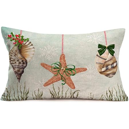 beachy christmas pillows
