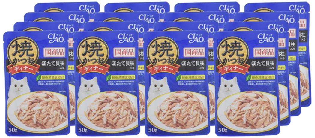 Amazon.co.jp: チャオ(CIAO)焼かつおディナーほたて貝柱入り50g16個