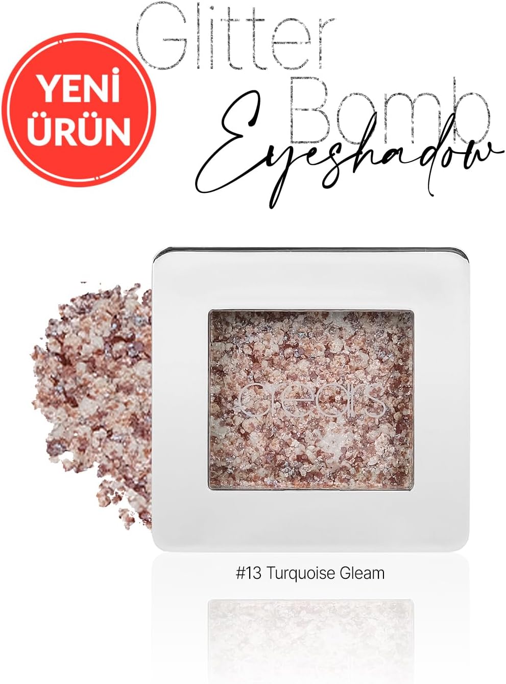 Mücevher Parlaklığında Yoğun Pigmentli Tekli Far Glitter Bomb Eyeshadow 13 Turquoise Gleam