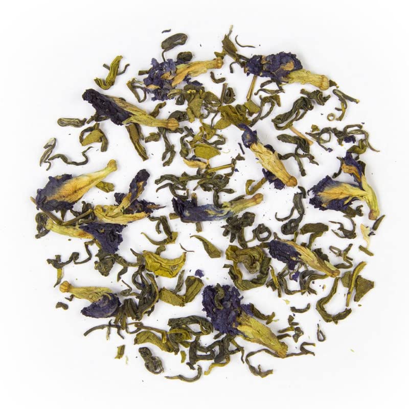 Image of ONELEAF Blue Pea Green Tea for Skin Glow & Digestion | Non-Bitter Butterfly Pea Loose Tea | Helps in Stress Relieving | Refreshing Cool Beverage Iced Tea- 50gm (Pack of 1)