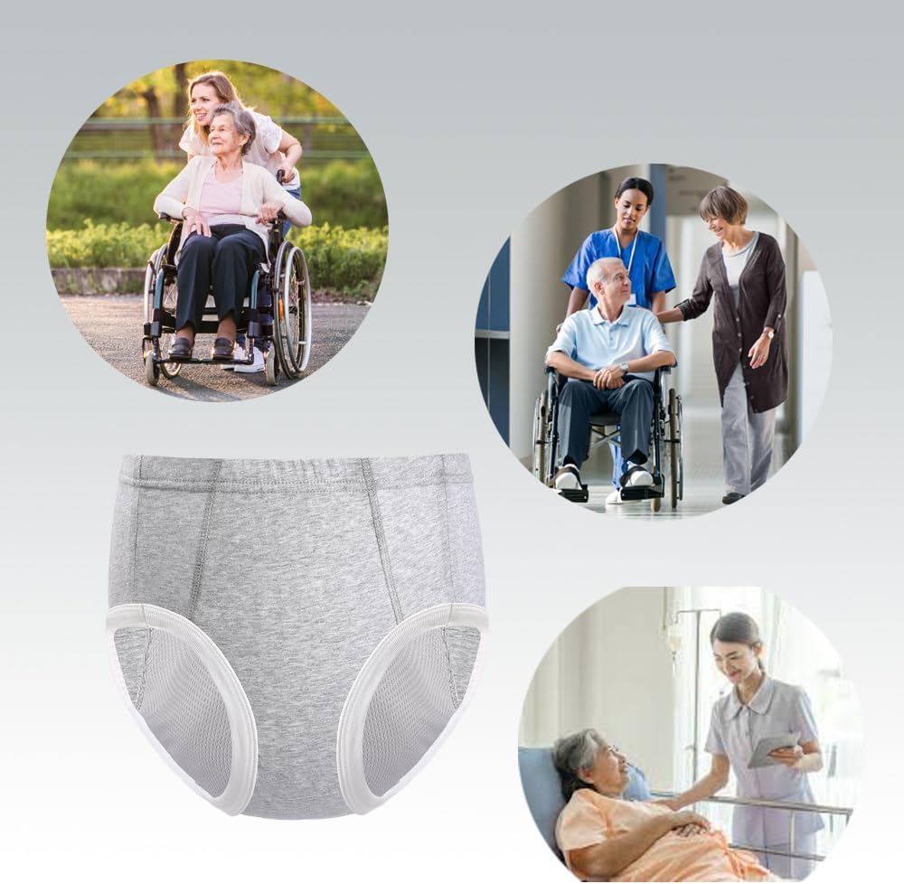 3 Pack Adult Cloth Diapers, Reusable Diaper Underwear, Adjustable Waist Circumference for Both Men and Women Black XL