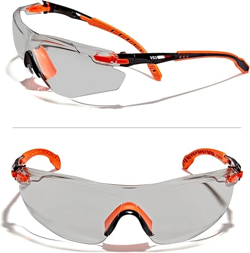 Gafas de seguridad OPTIFENSE VS3 antivaho, premium TRANSPARENTESTINTADAS, ANSI Z87+ (Haga clic para la opción de marcolente)