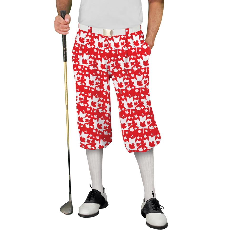 Golf Knickers Homeland Maple Autumn Microfiber (Plus Fours) for Men - Matching Cap Included - 38