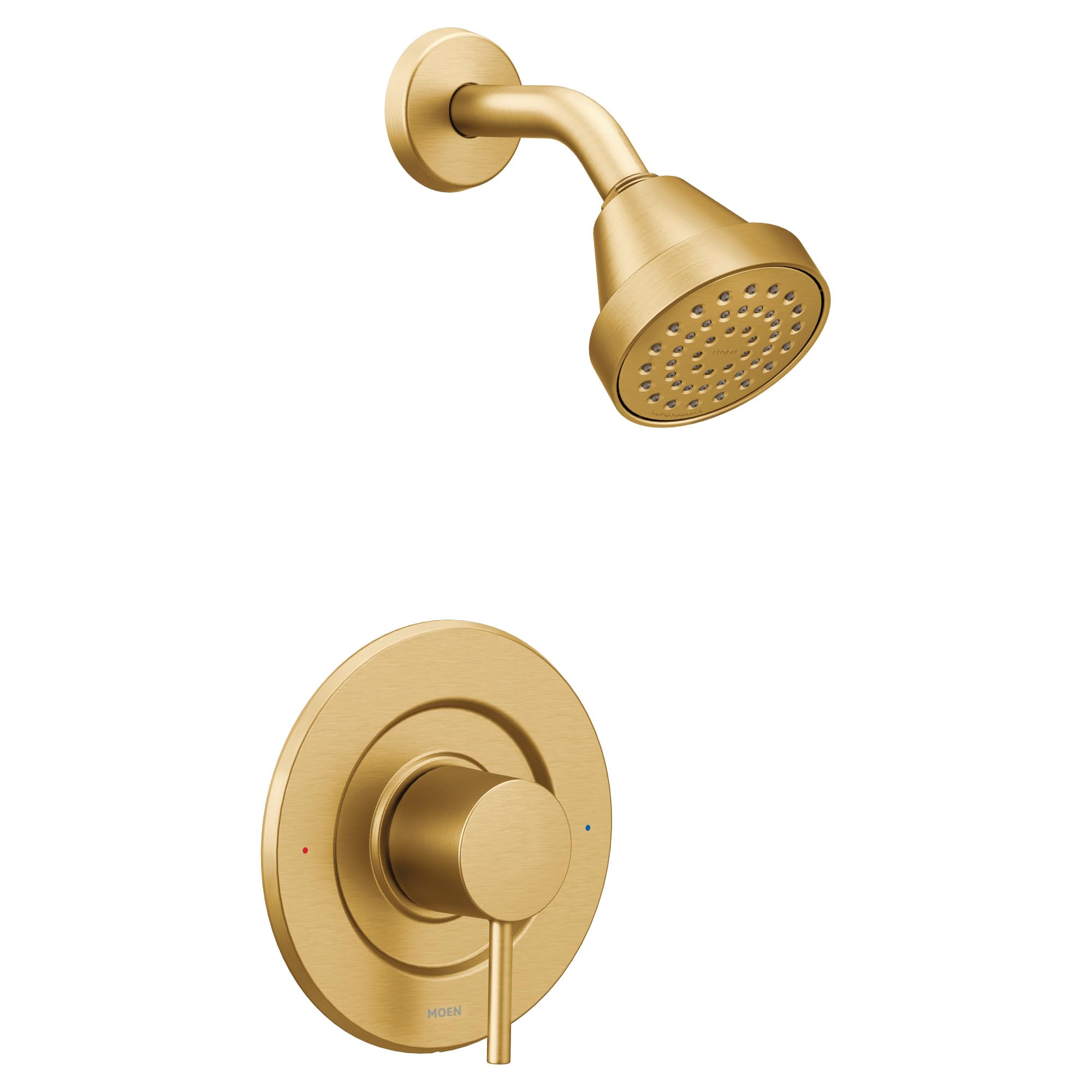 MoenAlign Brushed Gold PPosi-Temp Pressure Balancing Modern Shower Trim Kit, Valve Required, T2192BG