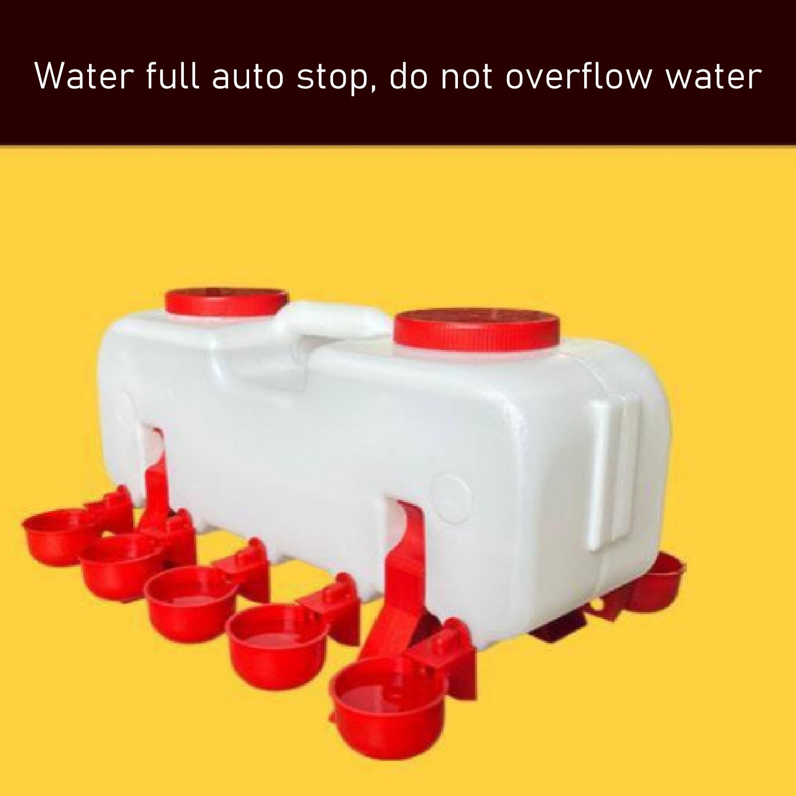Bebedero automático para Pollos de 10 L, de bebederos para Aves de Corral Grande con 10 Cuencos, diseño de Doble para Pollos, Patos y Gansos, válvula Flotante de Llena