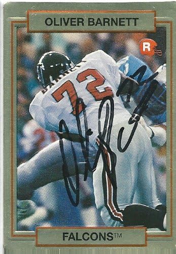 1990, Oliver Barnett, Atlanta Falcons, Signed, Autographed, Action Pack Football Card, Card # 61, a COA Will Be Included