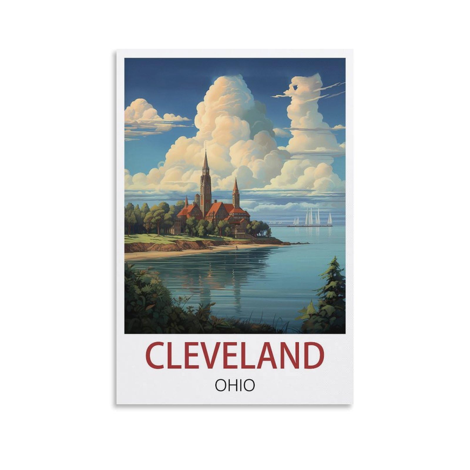 Metal Tin Sign Metal Wall Decorative Tin Signs for Home Kitchen Bar Coffee Shop Club Orchard Decoration Cleveland Ohio Posters 15x30cm