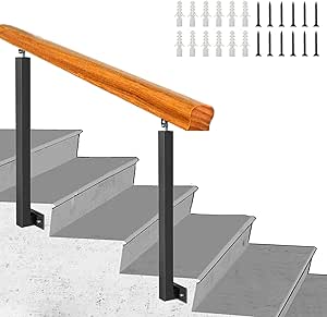 Wrought Iron Handrail - Outdoor Stair Railing for Front Porch Steps ...