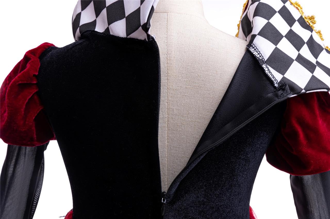 Lito Angels Vestito Costume da Regina di Cuori da Alice nel paese delle meraviglie con Accessori per Bambina, Rosso Nero