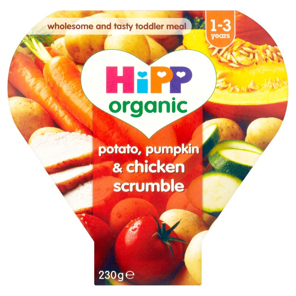HiPP Organic Potato Pumpkin & Chicken Scrumble Toddler Tray Meal 1-3 Years, 230g (Pack of 5)