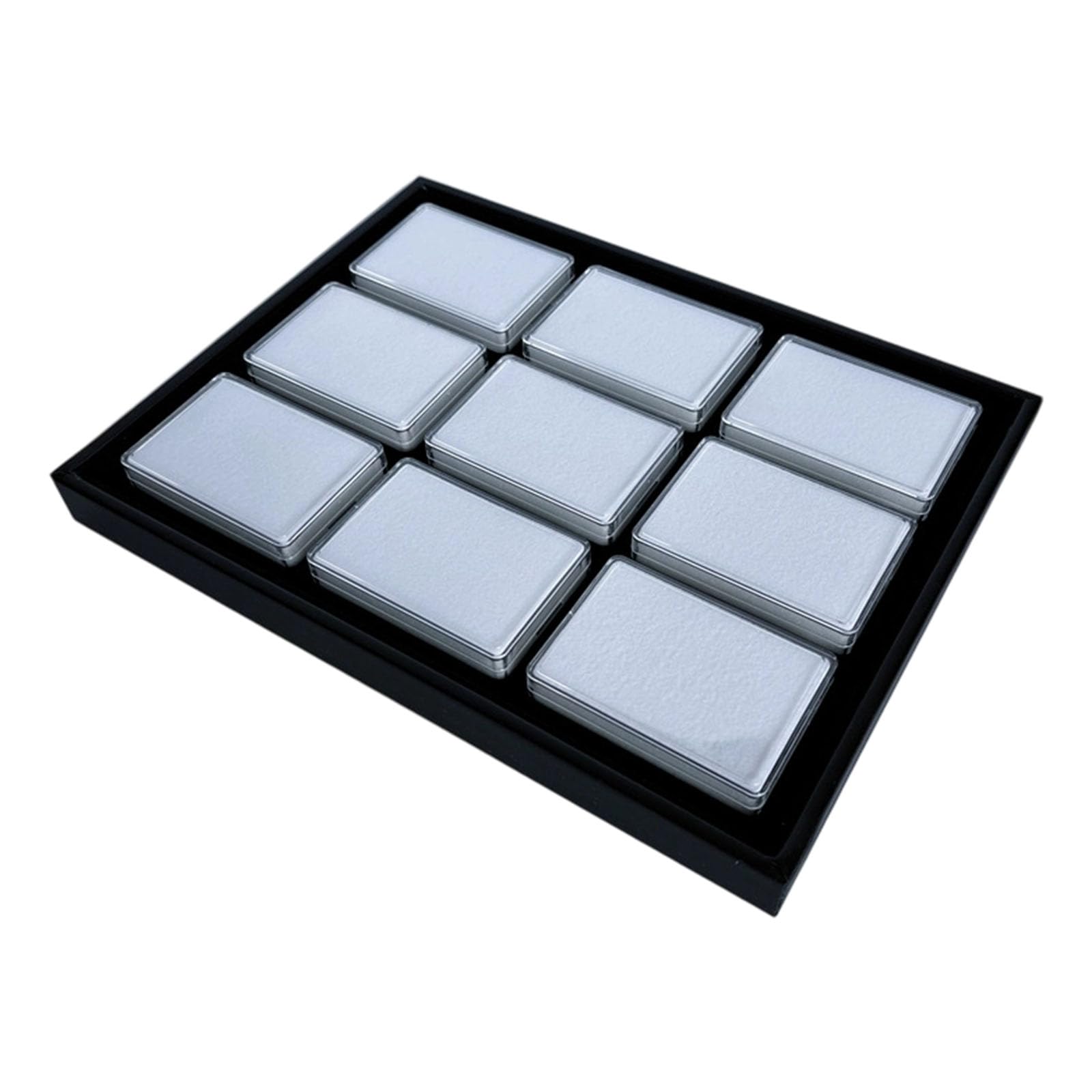 CAZSTYK Multi Purpose PU Gemstones Display Case Stackable Design for Beads Collections and Retail Shops Multi Purpose PU Gemstones Display Case Stackable