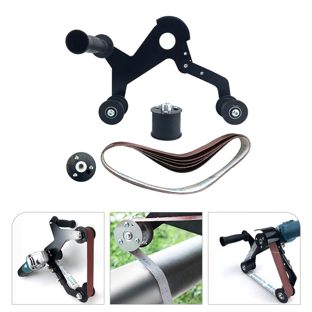 SHERCHPRY Kleiner Bandschleifer Poliermaschine mit Verschleißfestem Sandpapier und Eisen für Präzises Schleifen und Polieren von Metalloberflächen