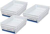 Vista 3 de Basic White Storage Trays (6, Rectangle) by Mainstay