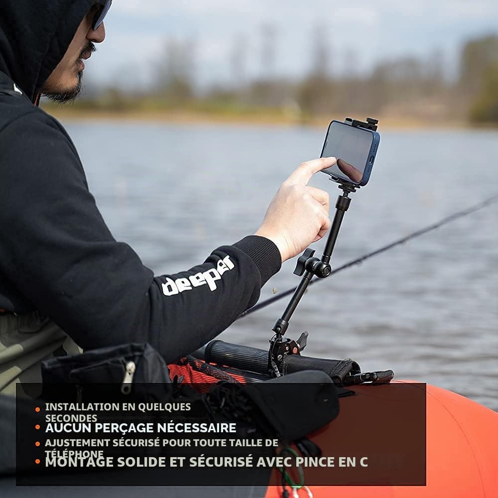 Deeper Support pour Smartphone, Support de téléphone pour Bateau et Kayak